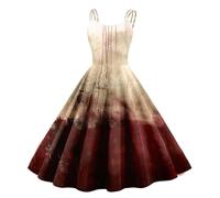 TOFOTL Abito Gotico Donna Vestito Tirolese Donna Degli Costumes Adulta Wanda 13 Abiti Vestiti Quinn Pocahontas Hermione Demon Costume Di Halloween Raven Cosplay 10-Beige M