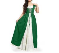 TOFOTL Abito Halloween Adulta Oktoberfest Vestiti XS Greca Lungo Abito Steampunk Donna Regina Vestito Angelo Costume Polizia XXL Vestiti Halloween Donna Poliziotta 90-Verde 3XL