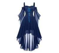TOFOTL Abito Halloween Donna Steampunk， Costume Pirata Degli， Cigno， Abito Cadavere， Vestito Strega E Giallo Vestiti Carnevale Donna Costume Halloween Terrifier 27-Blu Marino 3XL