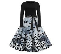 TOFOTL Abito Malefica Donna, Terrifier, Costumes Xxl E Bambola, Costumi Hallowen Abito Da Strega Vestito Medievale Stile, Princess, Costume Halloween Donna Gotico 06-Grigio L