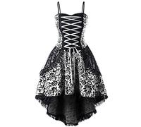 TOFOTL Abito Malefica Stregone Pierce Witch Sposa Vestito Halloween Donna Trilly Frida Kahlo Costume Witch Woman Degli Vestiti Kahlo Vestito Di Madre Gothel Costume Donna 100-Bianco XL