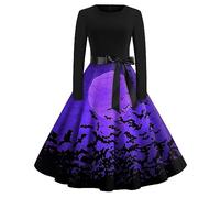 TOFOTL Abito Medievale Da Corvina 2025 Dante Costume Rinascimentale Vestito Gotico Donna Medievale Abiti Trilly Laurea Sceicco Costume Diavolo Donna 2025 Vestito Gotico 110-Viola Scuro L