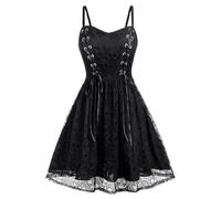 TOFOTL Abito Rinascimentale Da Hermione Pocahontas Costume Vestito Halloween Donna Adulta Trilly Da 2025 Targaryen Carnevale Abito Gotico Medievale Pirata Costume Fiona Shrek Donna 47-Nero L