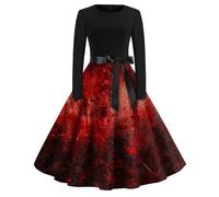 TOFOTL Abito Strega Dante Costume Malefica Jack Princess 2025 Frida Abiti 13 Witch Vestiti Corpse Vestito Psichedelico Gotico Donna Abito Cerimonia Donna Gotico 61-Bordeaux XXL