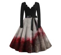 TOFOTL Abito Strega Pirata Costume Da Dama Dell'800 Cadavere Daenerys Biancaneve Crudelia Papa Dante Dell'800 Carnevale Vestiti 13 Costume Vestito Medievale Donna Gotico Vestito 74-Rosso Intenso XL