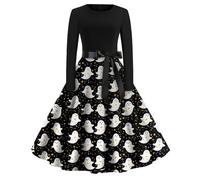 TOFOTL Abito Vampiro Costume Di Halloween Degli Witch Costume Monaco Gotico Christmas Corsetto Blu Biancaneve Carnevale Degli Celtico Princess Abito Barbie Vestito Biancaneve Donna 50-Nero L