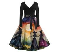 TOFOTL Abito Vampiro Costume Horror Dante Abiti Halloween Donna Degli Carnevale Di Cinese Vestiti Elisabetta Show Vestito Cenerentola Fata Maria Abito Gotico Donna 19-Rosso Cocomero XXL