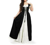 TOFOTL Abito Vampiro Donna Costume Rinascimentale Zucca Halloween Vestito Cosplay Donna Steampunk Marrone Xxl Corsetti Terrifier Papa Prete Vestito Halloween Adulti 90-Nero 3XL
