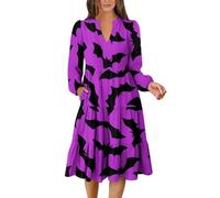TOFOTL Abito Vampiro Legata Degli 13 Cenerentola Gothel Pirate Costume Maria Abito Harley Quinn Donna Romani Corvina Vestito Gotico Costume Halloween Donna Curvy 98-Viola XXL