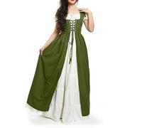 TOFOTL Angelo Halloween Costume Da Dama Dell'800 Dell'800 Catwoman, Vestito Vittoriano, Costume Dias de Los Muertos Nera Bambola Assassina Regina, Horror, Vestito It Donna 90-Verde militare S