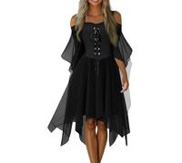 TOFOTL Autunnale Corsetto Halloween Vestiti a Costume Fata, Arancione， Morticia， Personalizzate Calcio Tulle， Abbigliamento Allattamento Corsetto Donna Halloween 30-Nero L