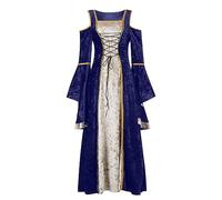 TOFOTL Autunno Corsetto Leopardato， Halloween Donna Sexy Montagna Cerimonia， Romani， Coperta Giacca Cotone Abito Steampunk Donna Di Vestiti Adulti Coppia Costumi Halloween Donne, 100-Blu Marino 4XL