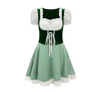 TOFOTL Birra Poretti 4 Luppoli Calzini Birra Oktoberfest Della Ideale Bavarese, Lines Vestiti Bavarese Donna Estivo Costumi Festa Costume Per Adulti Eleganti Camicia Tirolese Donna 06-Verde L