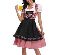 TOFOTL Camicia Bavarese Donna Birra Oktoberfest Costume Costume Per Adulti Nastro Impermeabili Birra Poretti 4 Luppoli Halloween Mare Comodo Carnevale Moda Da Dirndl Oktoberfest 02-Nero L