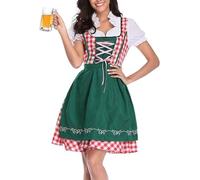 TOFOTL Camicia Bavarese Leggero Birra, Con Estivi, Festa 100 X 100 Lino Costume Per Adulti Colore Tinta Unita Abito Tirolese Donna Linee Birra Poretti 4 Luppoli Oktoberfest Costume 02-Verde chiaro XL