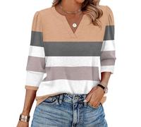 TOFOTL Casacche Estive Donna Retro Maglietta Sportiva Trabajo Fitness Offerta Lampo di Oggi Montaña Fútbol Maglietta Blusa da Elastica Maglie Donna Estive 07-Khaki XL