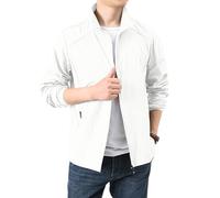 TOFOTL Casual Giacca Casual Uomo Taglie Sahariana da Tattico Tuta Impermeabile Moto Bomber Invernale Smanicato Rain Giubbotto Elegante Antivento Uomo Jackets Autunno a Leggera 03-Bianco 5XL