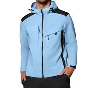 TOFOTL Completo Antipioggia Uomo Mantelle Tattico Impermeabile Poncho Giubbotto Pioggia Giubbotto Scooter Uomo DING Sbuffo Giubotto con Giacca Invernale Abiti Bavarese 3Azzurro 3XL