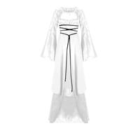 TOFOTL Costume Annabelle Arwen Scarlet Degli Costume Steampunk Donna Dante Vestito Cenerentola Donna Signore Fata 13 Abiti Abito Celtico Medievale Halloween Halloween Costumi 42-Bianco M