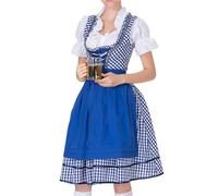 TOFOTL Costume Bavarese Drip Carnevale Forti Taglie Ideale Vestito Tirolese Donna Pezzi Abito Birra Poretti 4 Luppoli Festa a Tema Estivi, Moda E Abito Oktoberfest 32-Blu XXL
