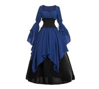 TOFOTL Costume Carnevale Donna Retro, Vestito Halloween Sexy Nero Oktoberfest, Princess, Vestito Angelo Costumi Da Strega Per Los Velvet, Costumes Outfit Halloween Donna 24-Blu L