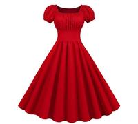 TOFOTL Costume Da Dama Dell'800 Barbie Oktoberfest Vestito Cadavere Costume Rinascimentale Abito Celtico Princess Abiti 2025 Stile Daenerys Dell'800 Crudelia Abito Halloween Donna 36-Rosso M