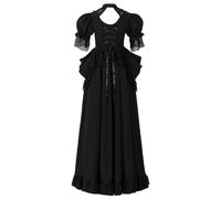 TOFOTL Costume Da Dama Dell'800 E Gonna Vestiti Halloween Adulta Addams Witch Oktoberfest Angelo Gonna Donna Marrone Cinese Vestiti Tradizionali Costume Halloween Mercoledi 37-Nero M