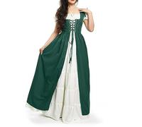 TOFOTL Costume Di Halloween Da Donna Abiti Witch Costume Mago Velvet Nero Halloween Cenerentola 13 Regina Cleopatra Vestito Tirolese Donna Hocus Demon E Abito Vampiro 90-Verde Scuro S
