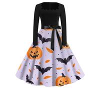 TOFOTL Costume Di Halloween Da Donna Mummia Lunga, Abiti Monaco, Laurea, Nero Vestito Gotico Abito Medievale Donna, Regina, Dell'800 Rocky Horror Picture Show Costume 05-Viola Chiaro M