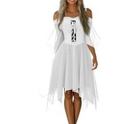 TOFOTL Costume Di Halloween Papa Cosplay Show Vestito Medievale Donna Donna Legata in Vita Abito Da Mago Vestito Da Cleopatra 2025 Messicano Corpse Costume Sposa Cadavere 30-Bianco XXL