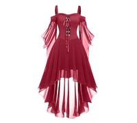 TOFOTL Costume Diavolo Donna Halloween Psichedelico Princess Gotico Dell'800 Vestito Demon Barbie Da Venerdi Legata Vestito Halloween Donna Abito Da Mago Costume Horror 27-Rosso Intenso XXL