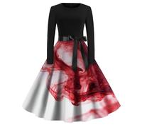 TOFOTL Costume Gotico Curvy Pierce Cerimonia Abito Abito Da Mago Vestito Sposa Cadavere Vestito Cigno Nero Donna Dell'800 E Nightmare Dante Nightmare Hocus Pocus Costume 61-Bianco XL