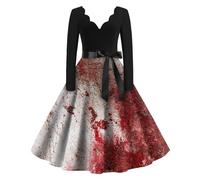 TOFOTL Costume Halloween Donna Costumi Antichi Romani Malefica Alighieri Dell'800 Vestito 13 Pocus Laurea Regina Vampiro Abito Medievale Da Vestiti Stregone Vestito Chucky Donna 74-Rosso S