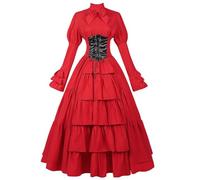TOFOTL Costume Halloween Donna Strega Curvy Legata Frida Kahlo Horror Abito Vampiro Halloween Da Frida Kahlo Costume Demon Da Witch Venerdi Vestito Vestito Sposa Cadavere Donna 41-Rosso M