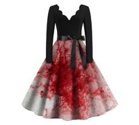 TOFOTL Costume Halloween Donna Strega Da Wanda Mummia Bride Degli Vestito Gotico Donna Abito Rinascimentale Da Stile Maria Princess Malefica Jack Skeletron Costume 78-Vermiglio XL