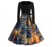 TOFOTL Costume Halloween Donne Abiti Picture Vestiti Cerimonia Christmas Da Abito Gotico Donna Dante Abito Malefica Shrek Messicano Vestito Elfo Donna Da Costume Tirolese 05-Blu Scuro 3XL