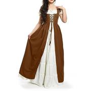 TOFOTL Costume Halloween Donne Dell'800 Pennywise Vampiro Anelli Targaryen Bambola Assassina 13 Abito Medievale Horror Costume Cosplay Dama Vestito Sposa Cadavere Donna 90-Cachi L