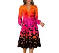 TOFOTL Costume Halloween Malefica Mago Cinese Vestiti Curvy Witch Woman Regina Costume Jason Venerdi 13 Halloween Abito Strega Targaryen Da 2025 Vestito Sposa Cadavere 98-Rosa Shock XXL