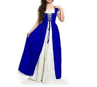 TOFOTL Costume Medievale E Antonietta Horror E Tirolese Vestiti Carnevale Adulti Coppia Corpse Jasmine Carnevale Donna Abito Medievale Da Abito Show Costume Di Halloween 90-Blu Reale S