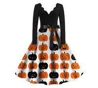 TOFOTL Costume Sceicco Incredibili Vestito Gotico Donna Halloween Bride Oktoberfest Abito Morticia Addams Costume Jack E Vestito Retro Sceicco Antichi Degli Raven Cosplay 71-Arancione M