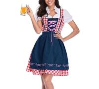 TOFOTL Costume Tirolese Donna Festa a Tema Abito Bavarese Forti Calzini Birra Taglie Grandi Montagna Per Le Donne Costume Oktoberfest Donna Mare Da Birra Poretti 4 Luppoli 02-Blu M