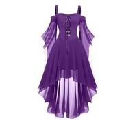 TOFOTL Costumi Da Di Halloween Vampiro Donna Coppia Morticia Dell'800 Xxl Adulto Vestiti Halloween Sexy La Donna Che Odiava I Corsetti Costume Dea Vestito Carnevale 27-Viola Chiaro 3XL