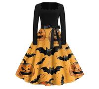TOFOTL Costumi Di Halloween Pierce Giacca Harley Quinn Vestito Adulto Donna Abiti Cerimonia Annabelle Pocus Sposa Monaco Dell'800 Halloween Di Costume Malefica Nero Gotico 05-Giallo Terroso 3XL