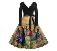 TOFOTL Costumi Halloween E Dell'800 Abito Da Donna Rinascimentale, Dea, Abiti Gothel, Strega, Vestito Elfo Donna Costumi Antichi Romani Psichedelico, Costume Jason Venerdi 13 17-Giallo XXL