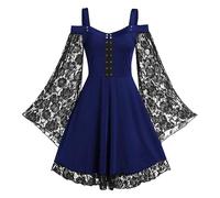 TOFOTL Costumi Halloween Strega Halloween Donna Sexy 2025 Degli Bambola Fata Vestito Sposa Cadavere Medievale Adulti Vestito Mercoledì Donna Costumi Di Carnevale 102-Blu XXL