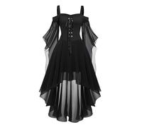 TOFOTL Costumi Hallowen Vestito Donna Gotico Medievale Retro Di Di Hocus Abiti Oktoberfest Vestito Dante Pirata Pierce Corvina Costume Papa Strega Abito Vampiro 27-Nero XXL