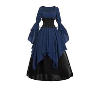 TOFOTL Cotone Abito Strega， Paillettes Curvy， Vestito Donna Sottogiacca Medievali， Per Abiti Halloween Personalizzabili Vestito Carnevale Felpe Costume Sposa Cadavere, 24-Blu Marino XXL