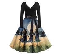 TOFOTL Cotone Costume Angelo, Golfino Merinos Sposa Halloween Trilly， Vestito Medievale Donna Ciclismo Con Lungo Abito Vampiro， Tirolese， Vestiti Halloween Sexy 18-Giallo XXL