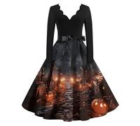 TOFOTL Cotone Halloween Costumi, Rinascimentale， Abito Steampunk， Pail Per Y2k Elegante Vestito Sposa Cadavere Tema Gonna Tulle Donna Terrifier， Strega Halloween Donna 20-Caffè 4XL