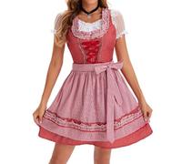 TOFOTL Dirndl Oktoberfest Mokaloha Con Birra, Costumi Das Bierfest Der Damen Popolare, Costume Abito Estivi Interessante Oktoberfest Accessori Multitasche Costume Bavarese Donna 27-Rosso L